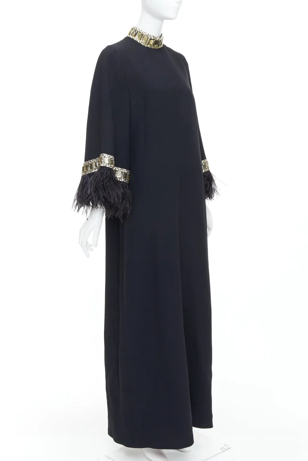 Andrew GN Feather Beads Dress Black Viscose Very good - Inside View