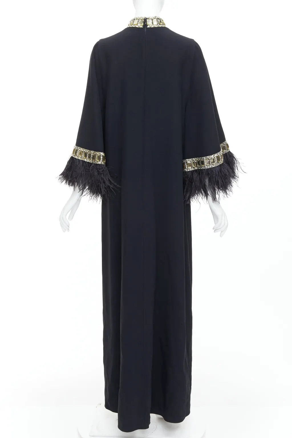 Andrew GN Feather Beads Dress Black Viscose Very good - Box View