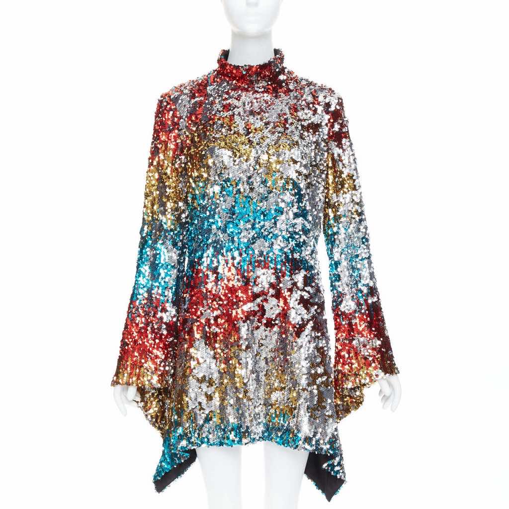 Halpern Flip Sequin Dress