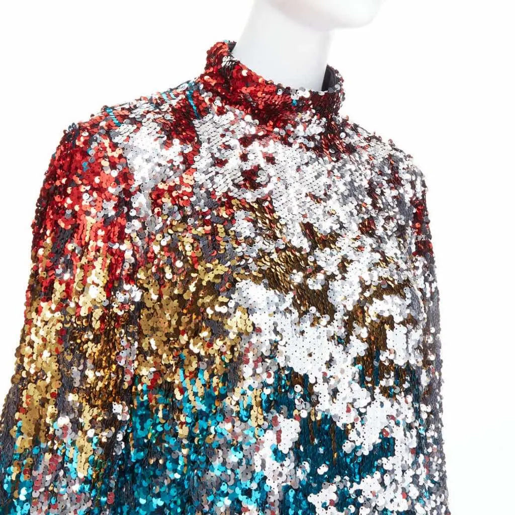 Halpern Flip Sequin Dress MultiColor Polyester Never worn, with tag - Back View