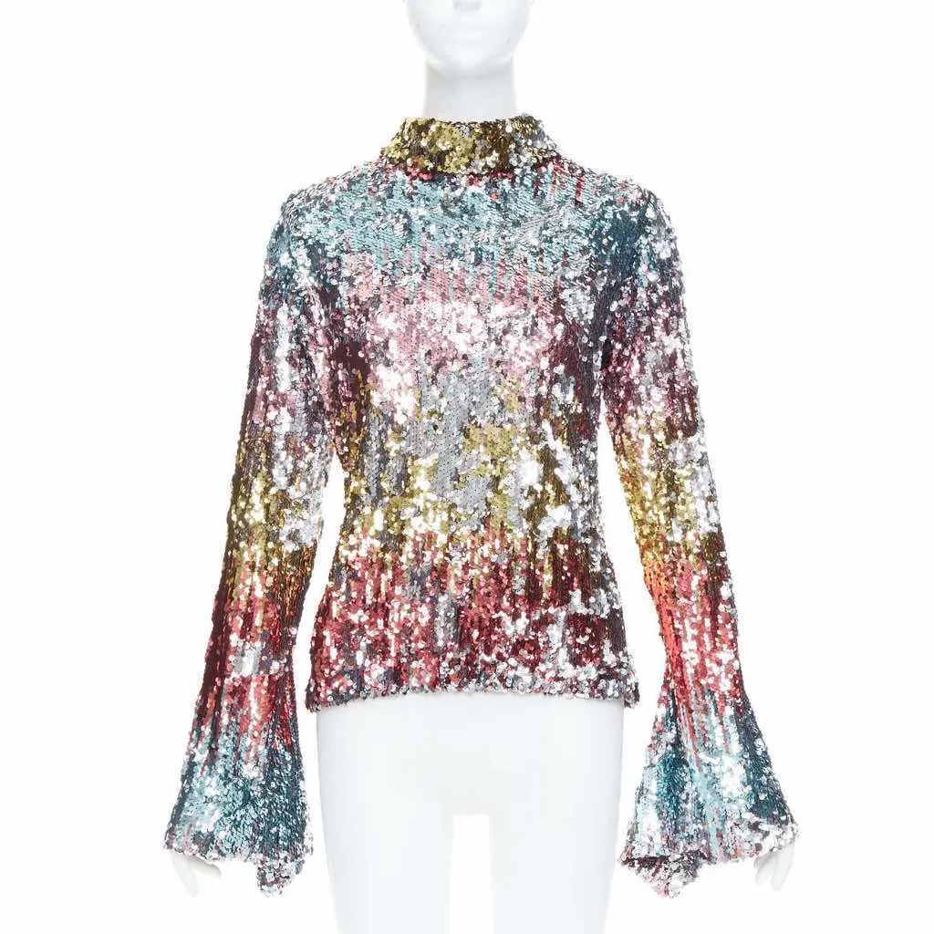 Halpern Sequinned Party Top MultiColor Polyester Very good - Front View