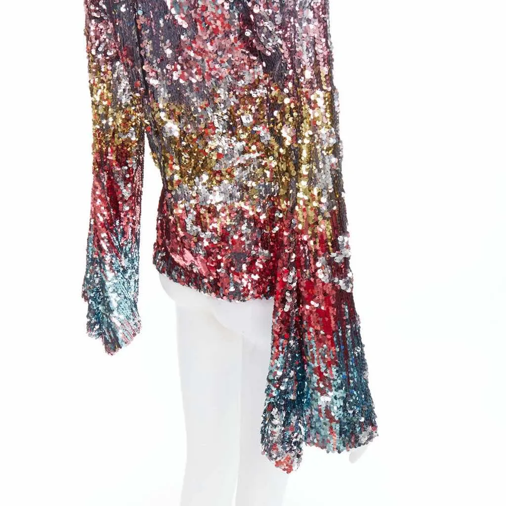 Halpern Sequinned Party Top MultiColor Polyester Very good - Back View