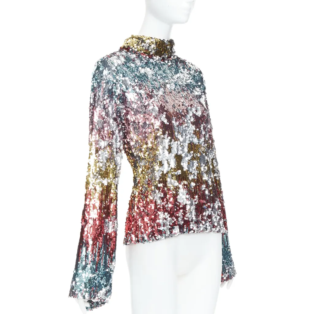 Halpern Sequinned Party Top MultiColor Polyester Very good - Inside View