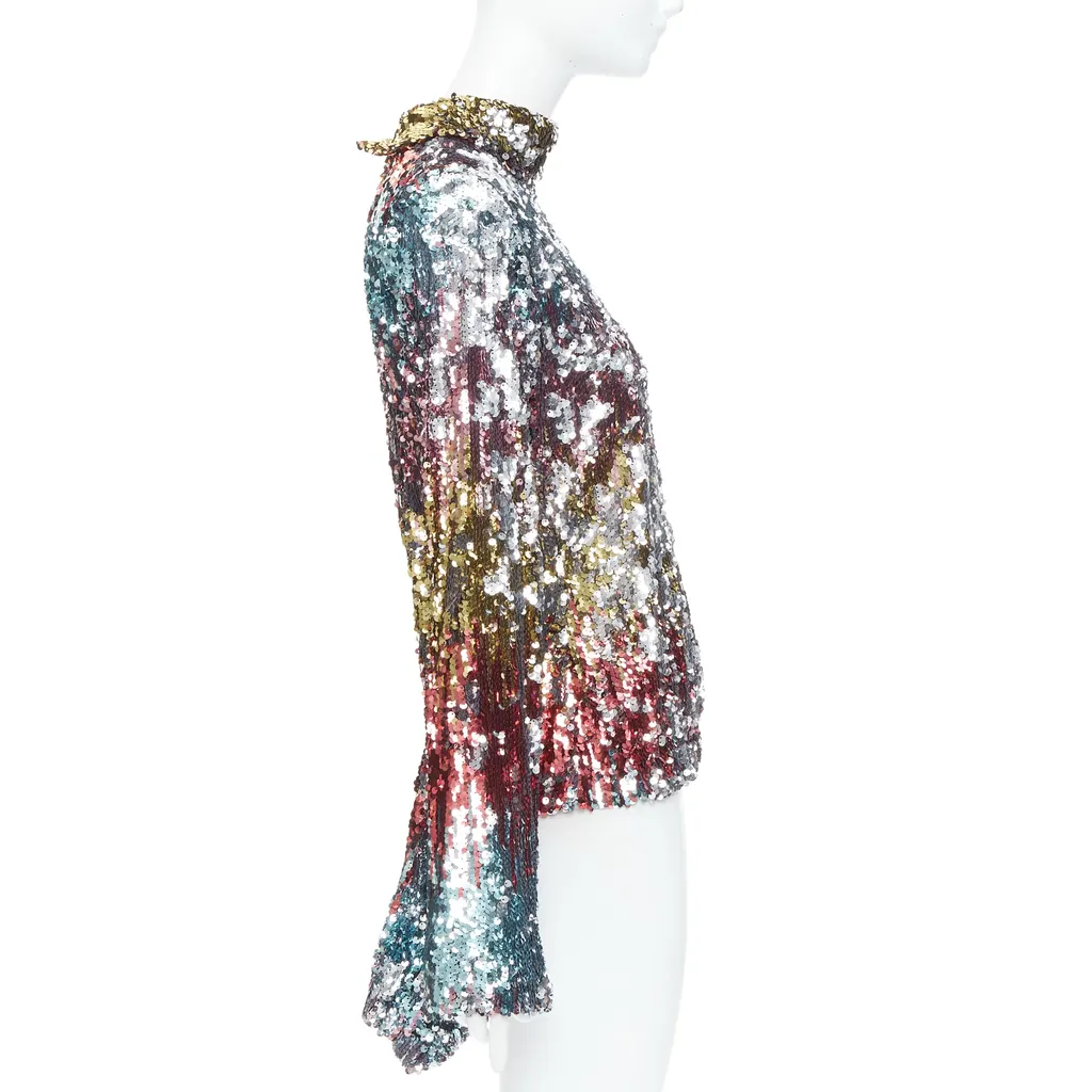 Halpern Sequinned Party Top MultiColor Polyester Very good - Model View