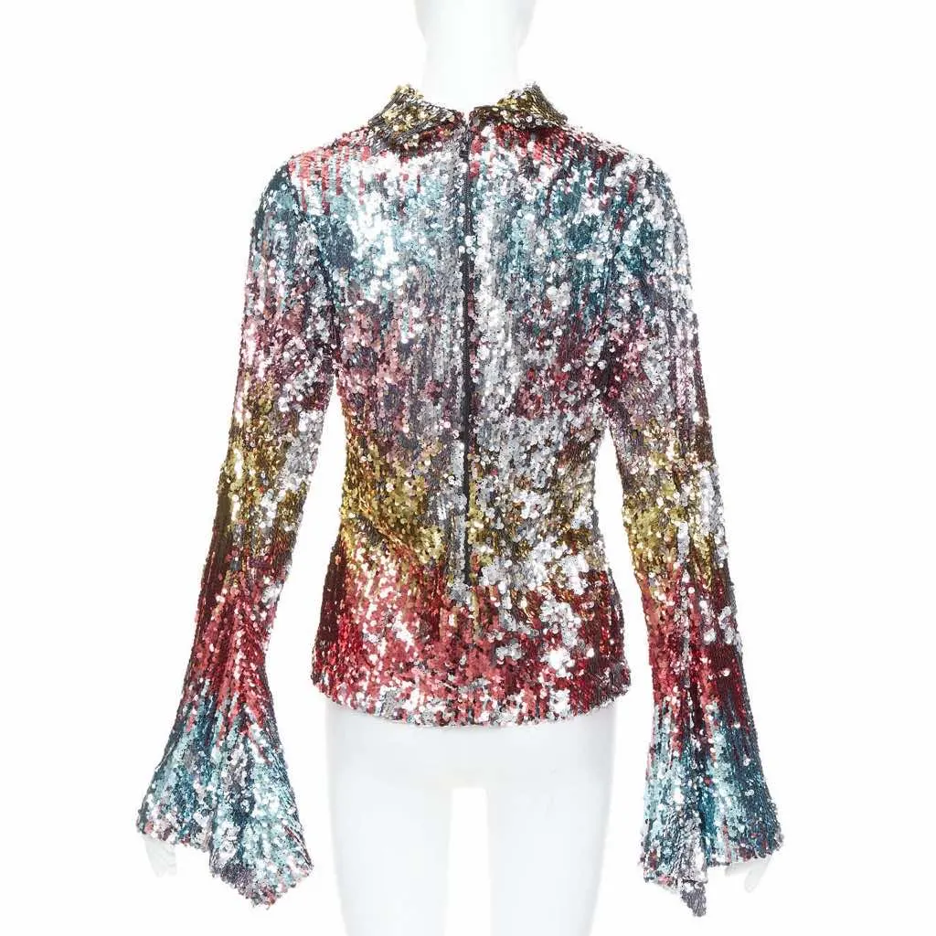 Halpern Sequinned Party Top MultiColor Polyester Very good - Box View