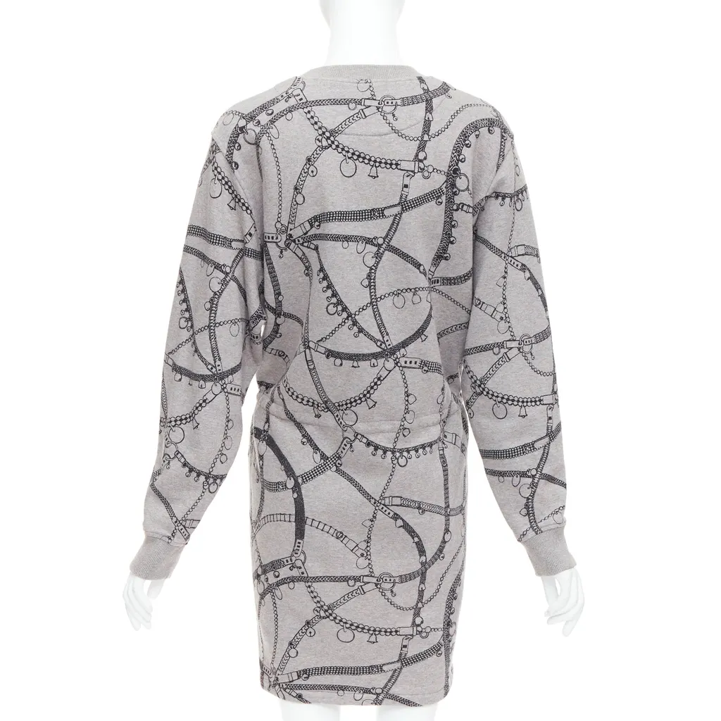 Hermès Drawstring Fleece Dress Grey Cotton Good - Box View