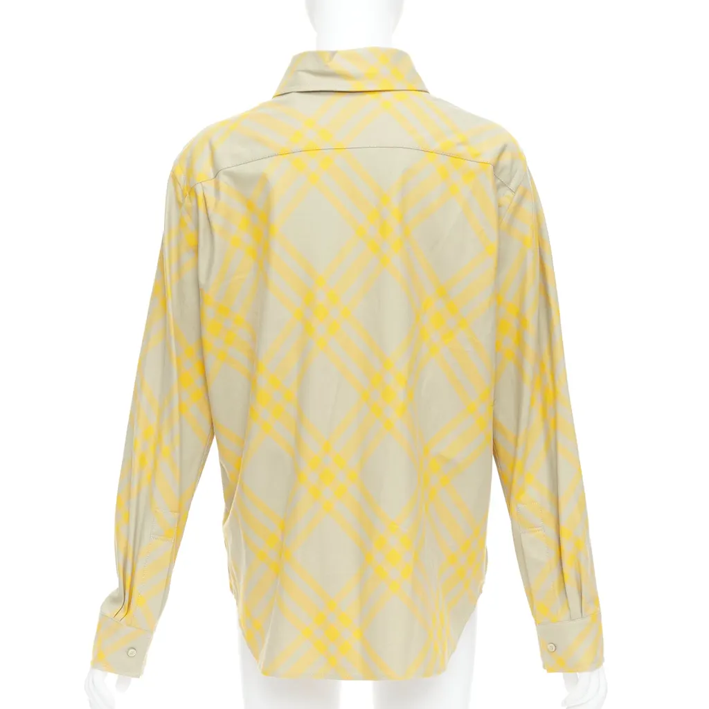 Burberry Knight Check Shirt Yellow Cotton Never worn, with tag - Box View