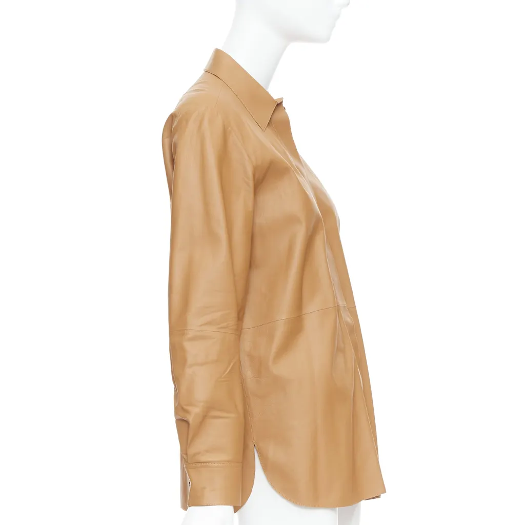 Theory L Nappa Shine Brown Leather Very good - Model View