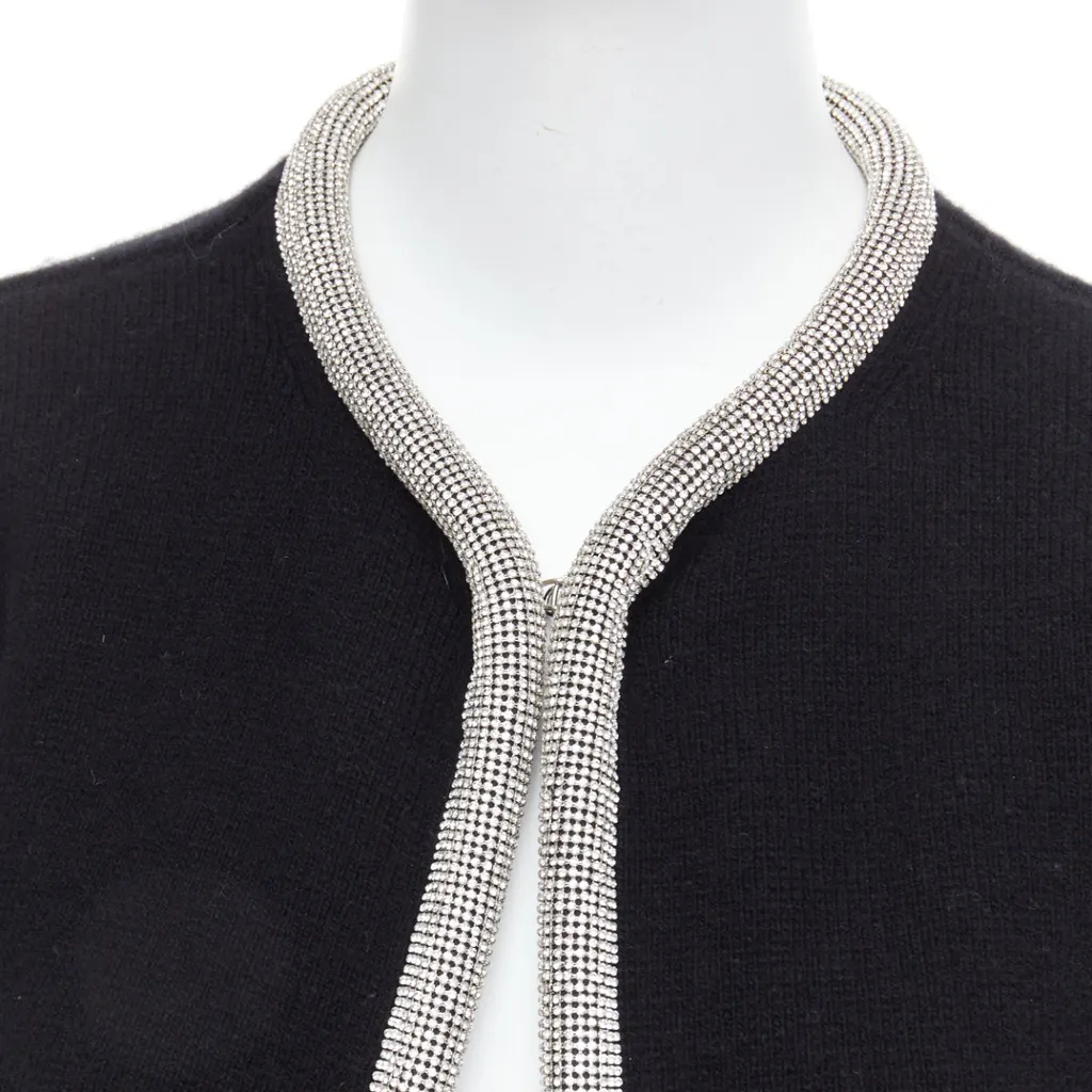Alexander Wang Crystal Cord Cardigan Black Wool Very good - Back View