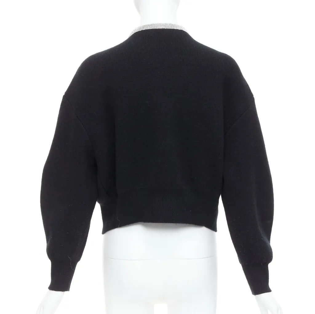 Alexander Wang Crystal Cord Cardigan Black Wool Very good - Box View