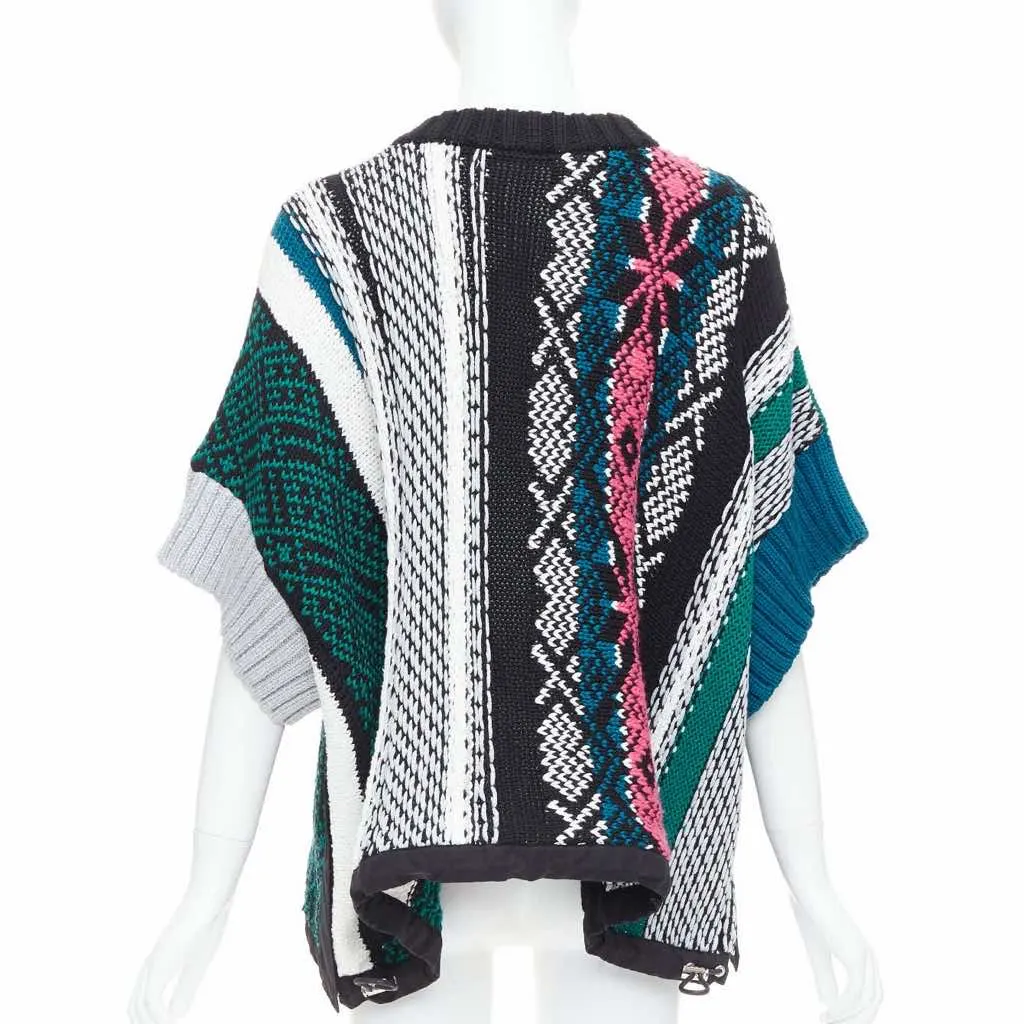 Sacai Flared Sweater Green Cotton Very good - Box View