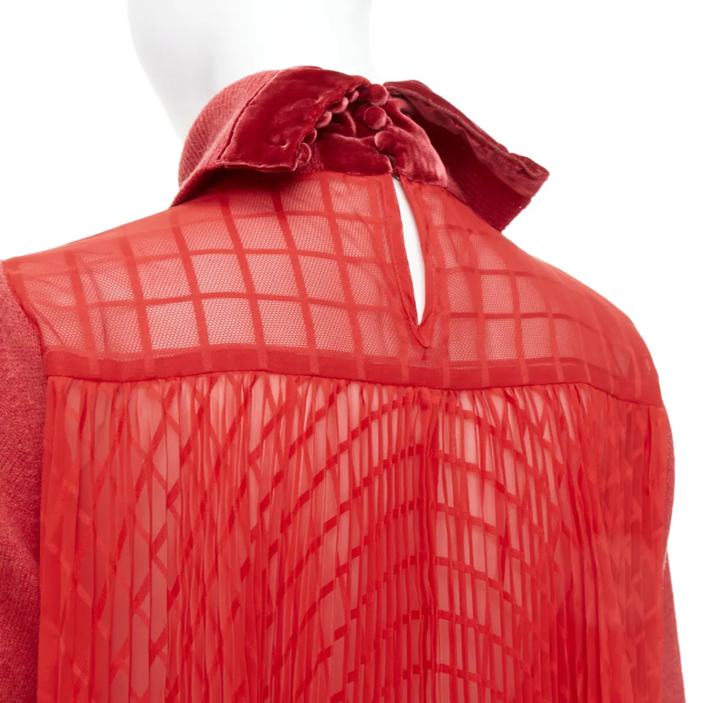 Sacai Chain Necklace Top Red Wool Never worn, with tag - Back View