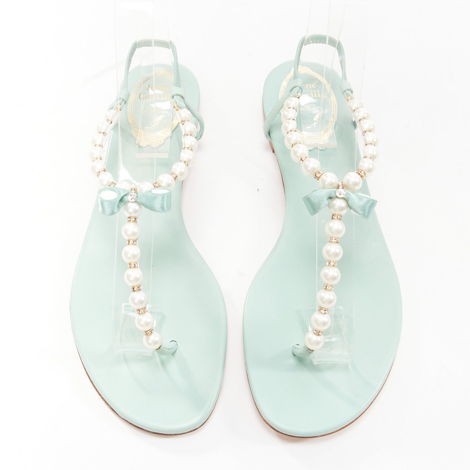 Rene Caovilla Bow T-Strap Sandals - Back view