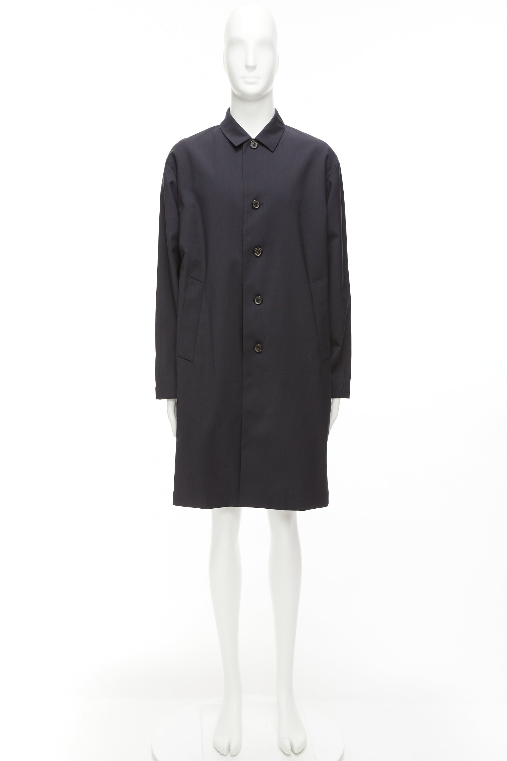 Solid Homme Black Minimal Rain Coat - Image 6