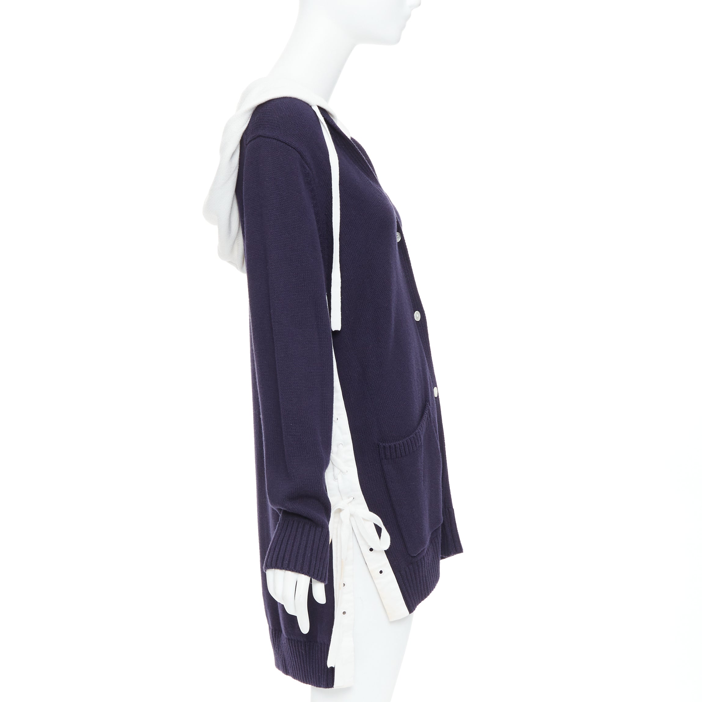 Monse Laced Hooded Cardigan - Side view