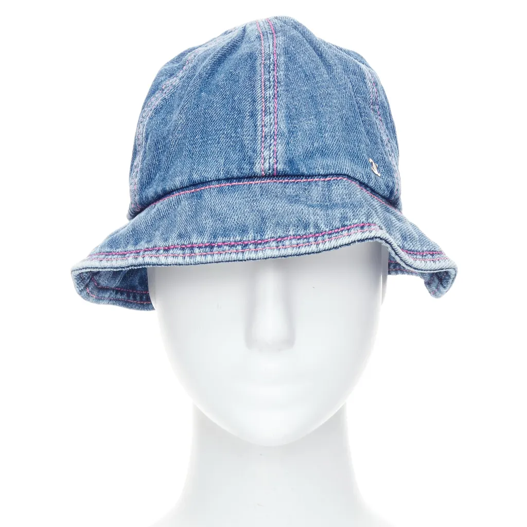 Chanel Blue Denim Bucket Hat Blue Very good - Front View