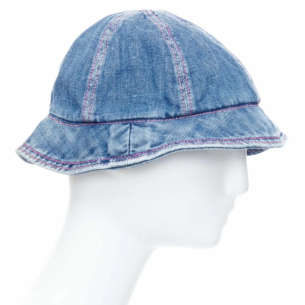 Chanel Blue Denim Bucket Hat Blue Very good - Model View