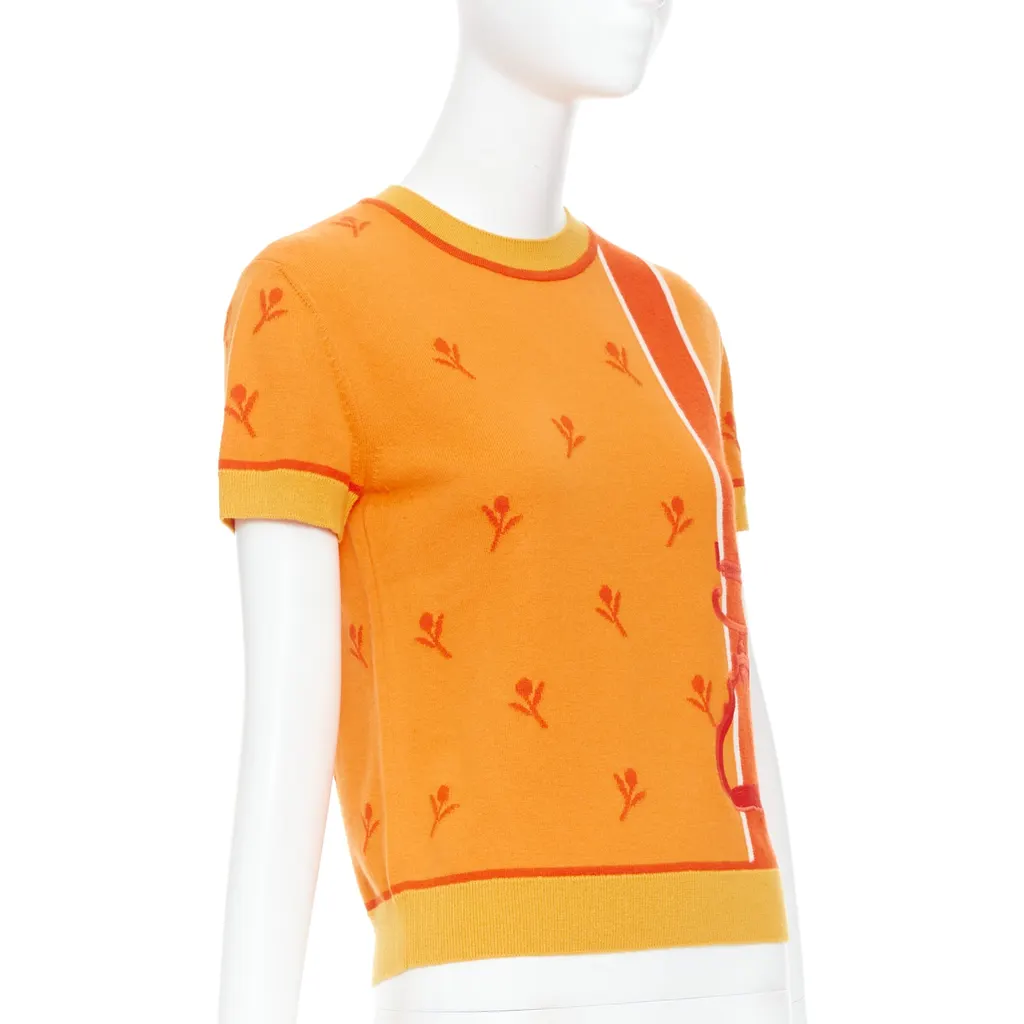 Hermès Etriers Orange Polyester Never worn - Model View