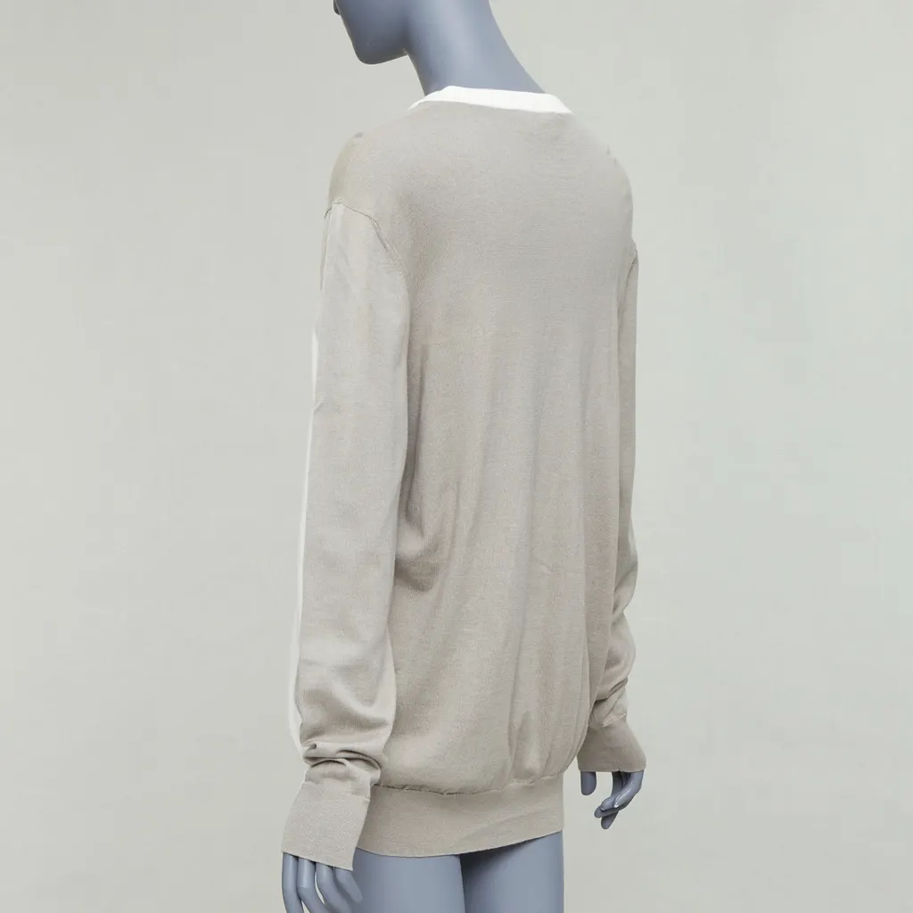 Hermès Colorblocked Crew Beige Cotton Very good - Box View