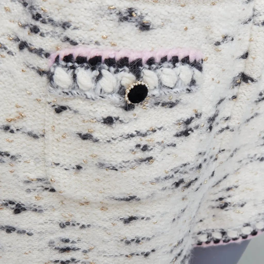 Chanel Tweed Knit Shorts Beige Wool Very good - Back View
