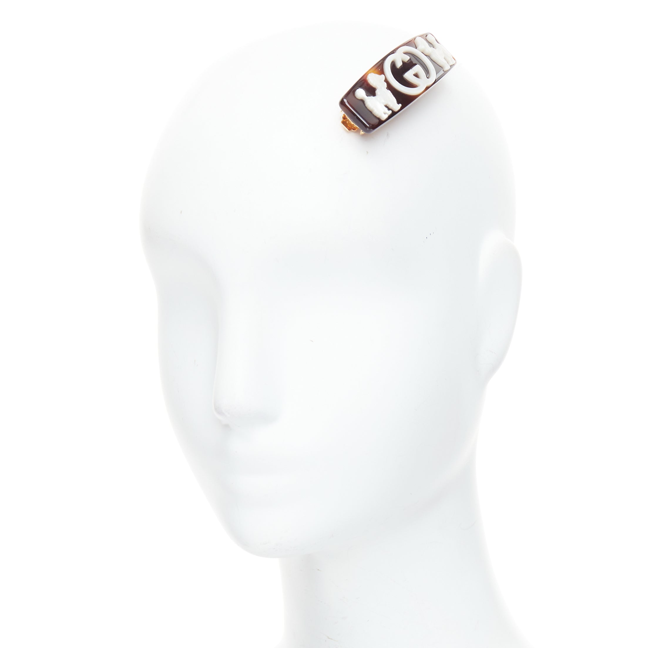 Gucci White Poodle Hairclip - Back view