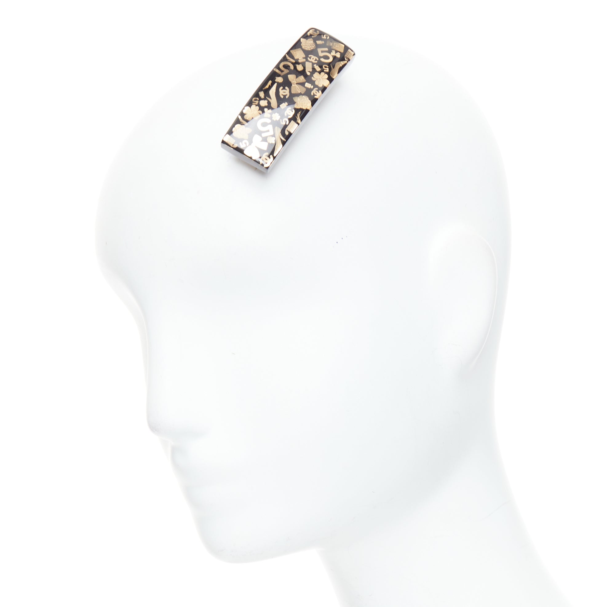 Chanel Gold CC Bow Hairclip - Back view