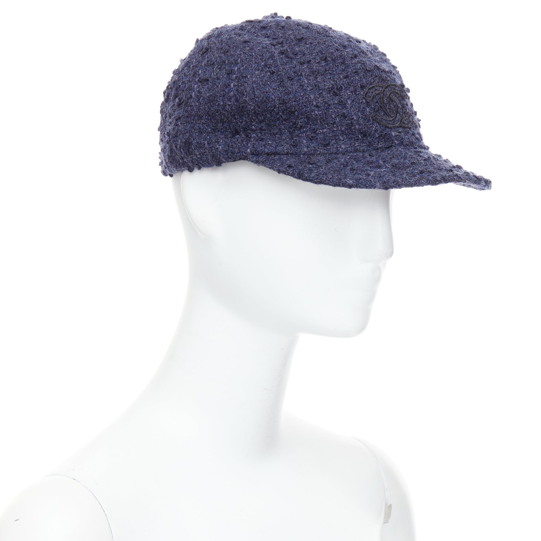 Chanel Navy Tweed Cap