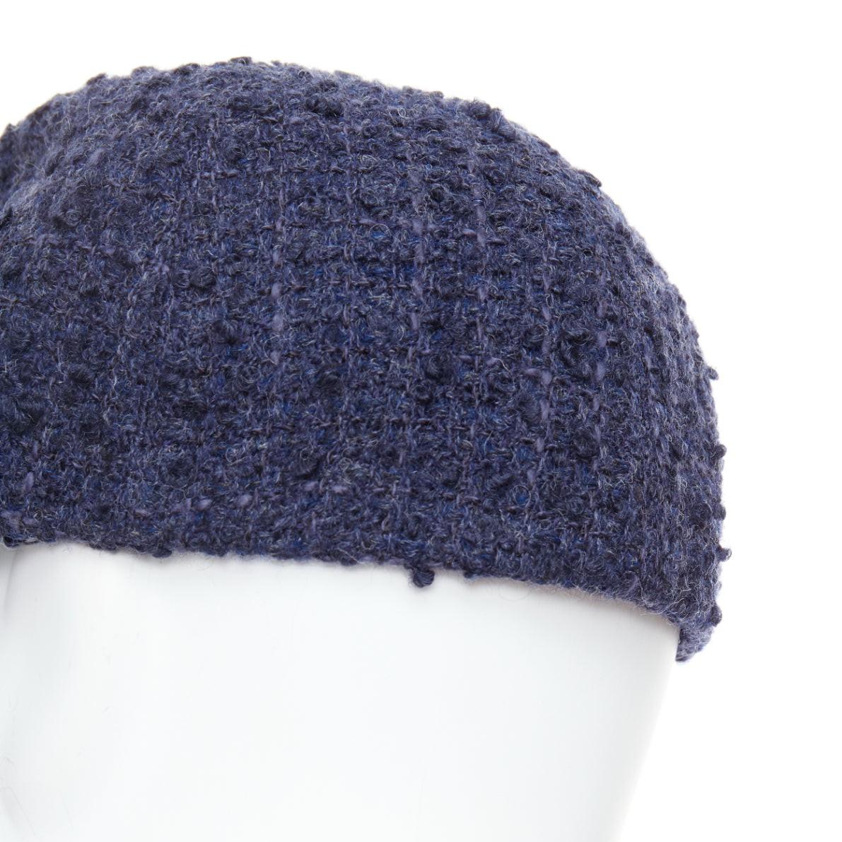 Chanel Navy Tweed Cap - Back view
