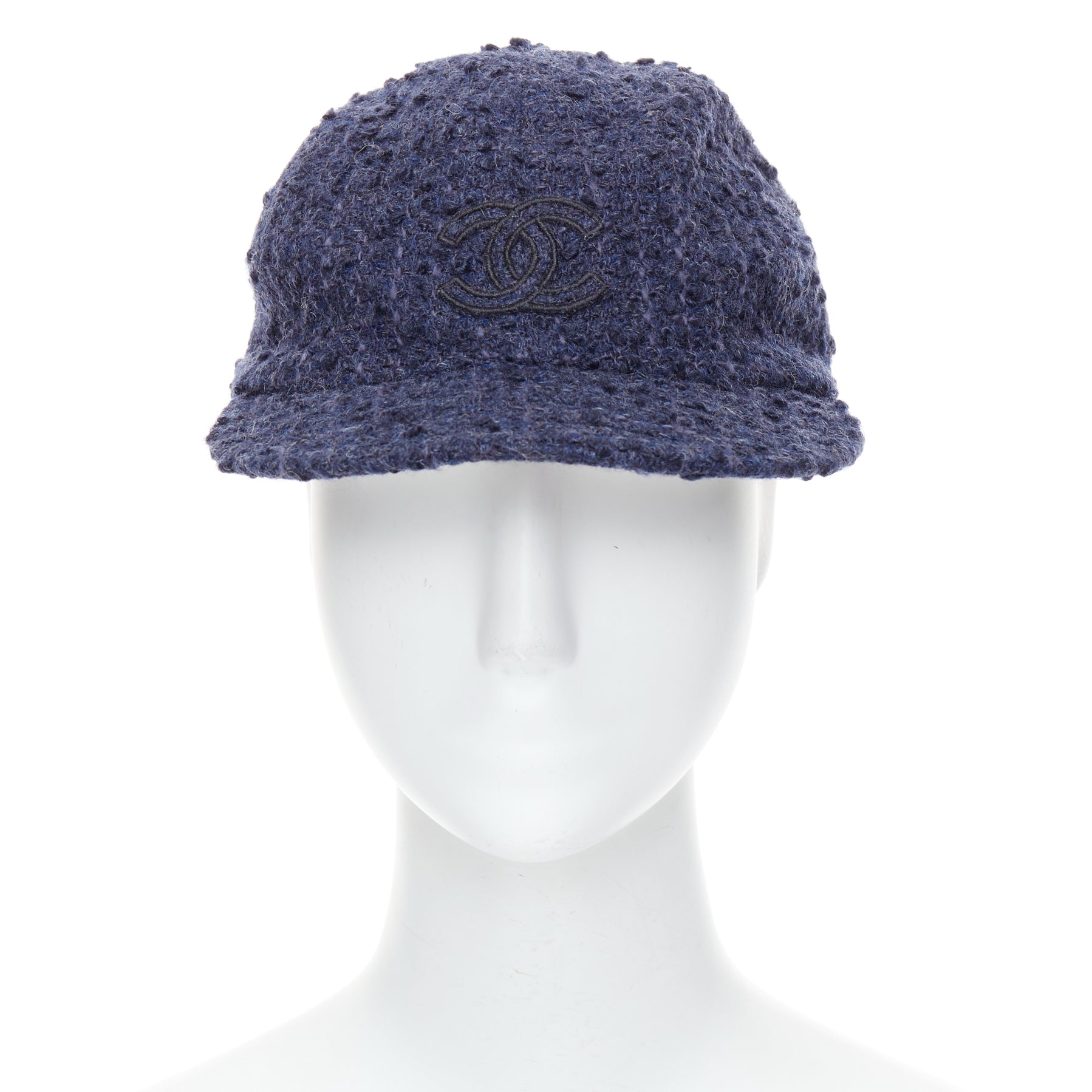 Chanel Navy Tweed Cap - Image 6