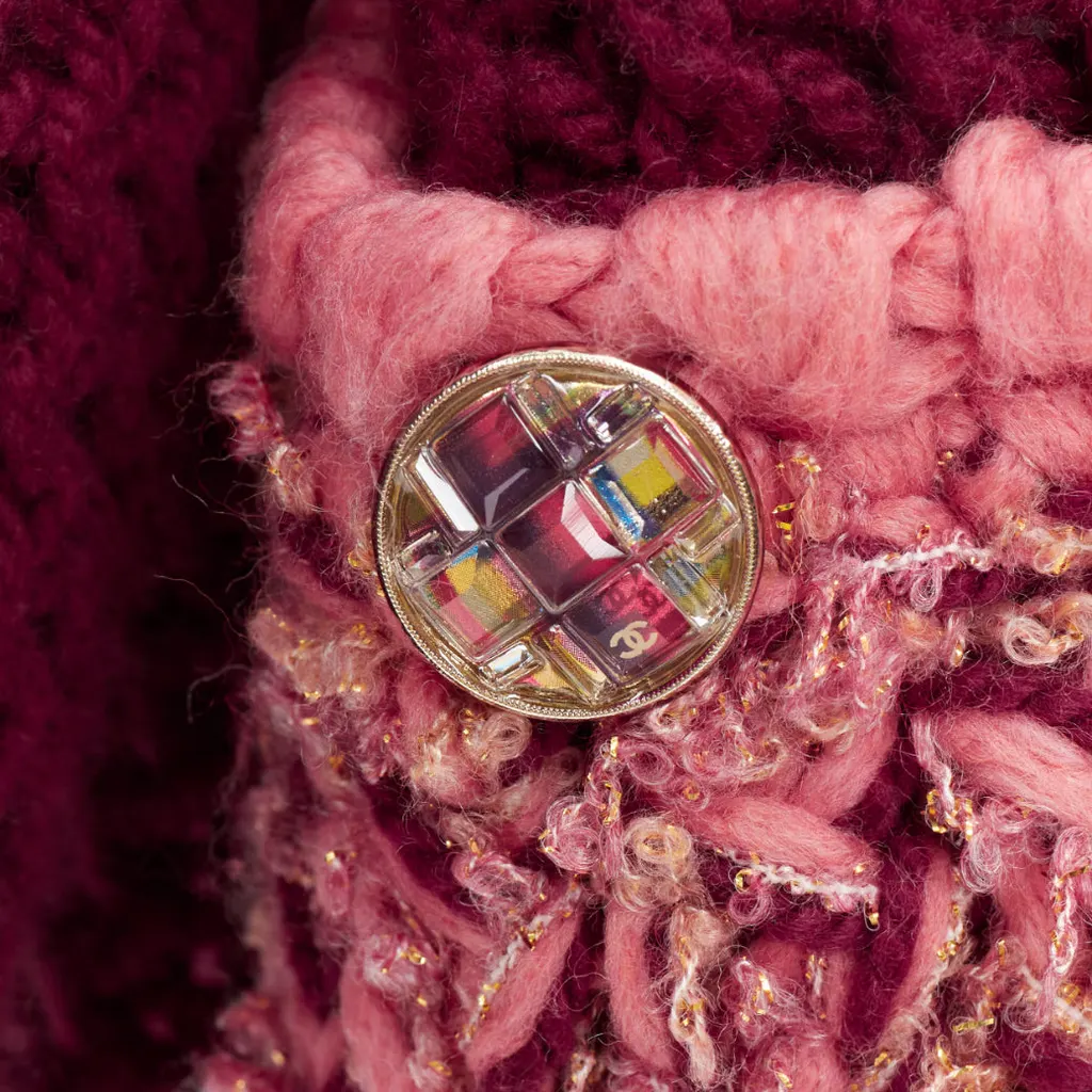 Chanel Tweed Pockets Cardigan Burgundy Cashmere Never worn, with tag - Back View