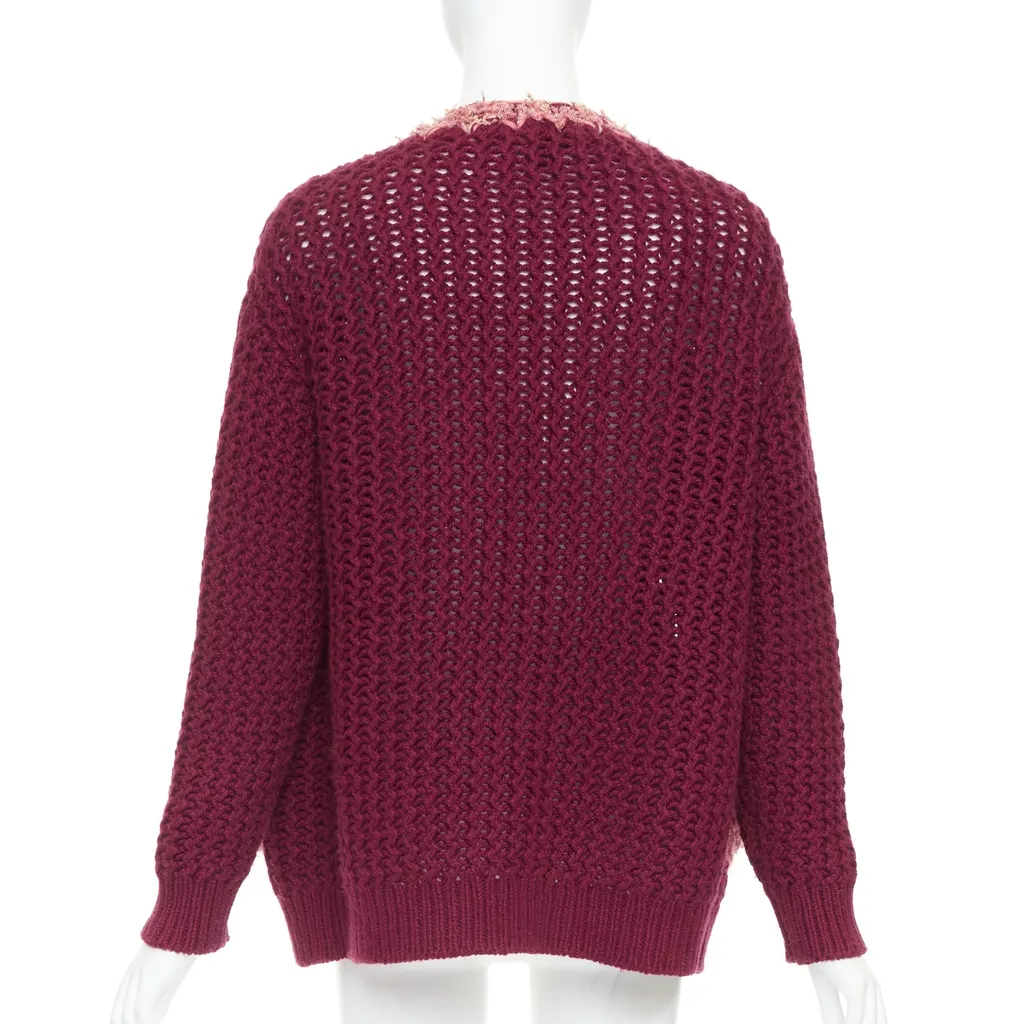 Chanel Tweed Pockets Cardigan Burgundy Cashmere Never worn, with tag - Box View