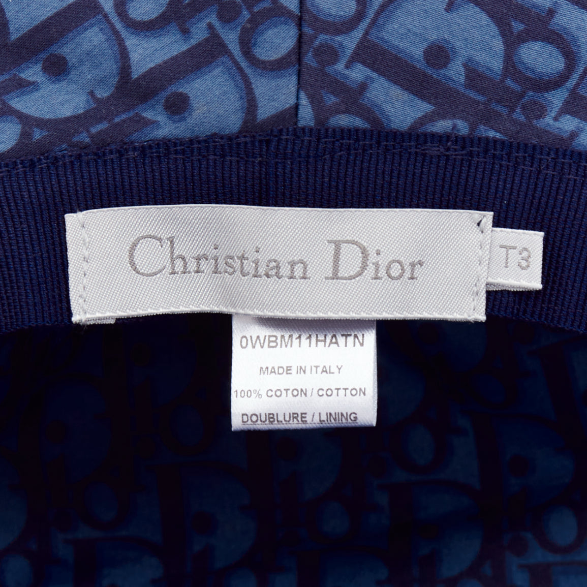 Dior Navy Monogram Hat T4 - Image 10