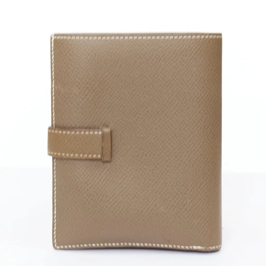 Hermès Bearn Compact Brown Leather Good - Box View