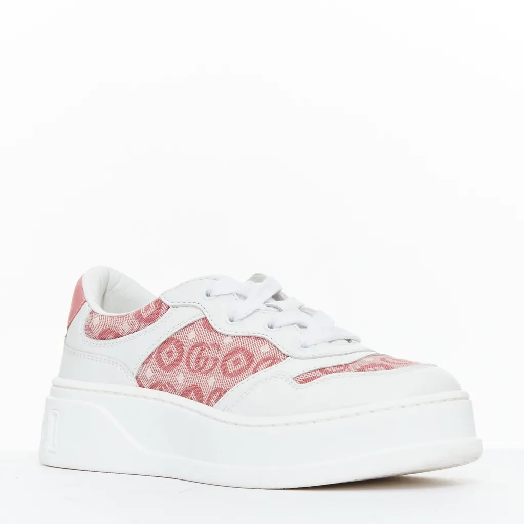 Gucci Kids Monogram Shoes White Leather Very good - Back View