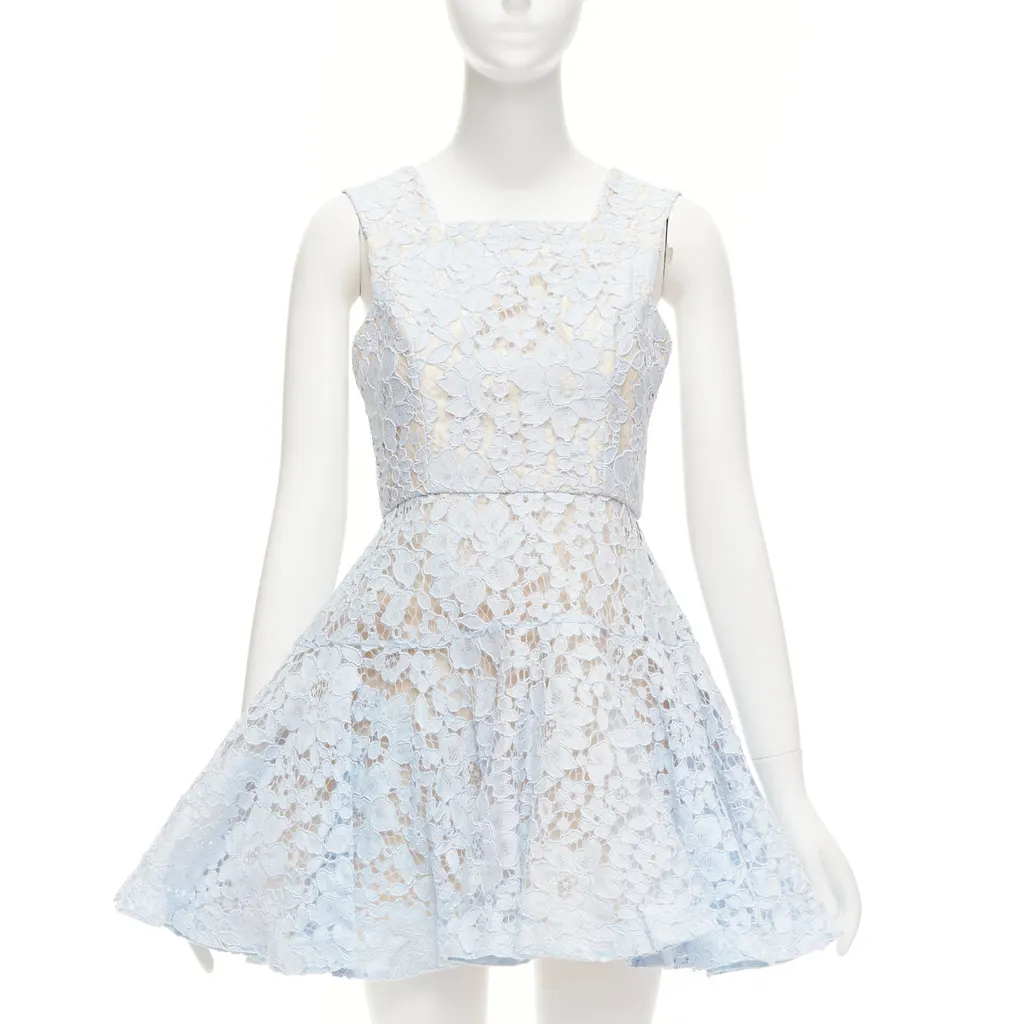 Alex Perry Kea Blue Cotton Good - Front View