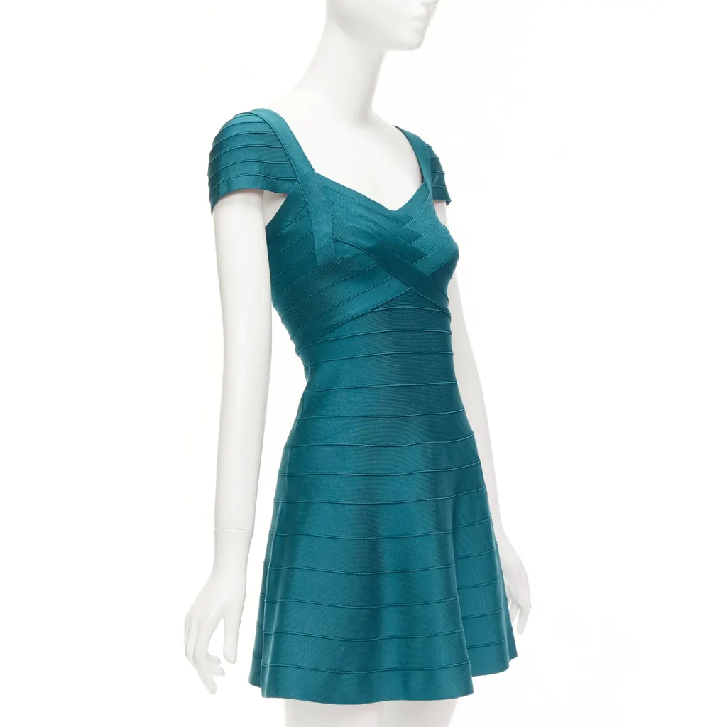 Herve Leger Sweetheart Bandage Dress Green Never worn - Inside View