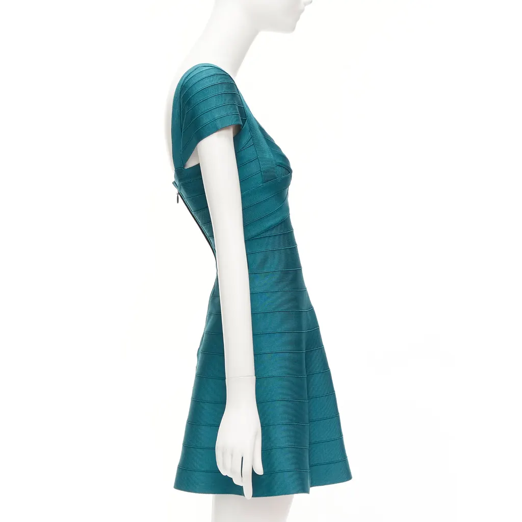 Herve Leger Sweetheart Bandage Dress Green Never worn - Model View