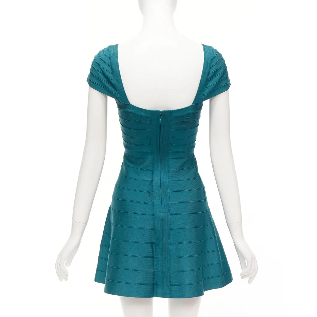 Herve Leger Sweetheart Bandage Dress Green Never worn - Box View