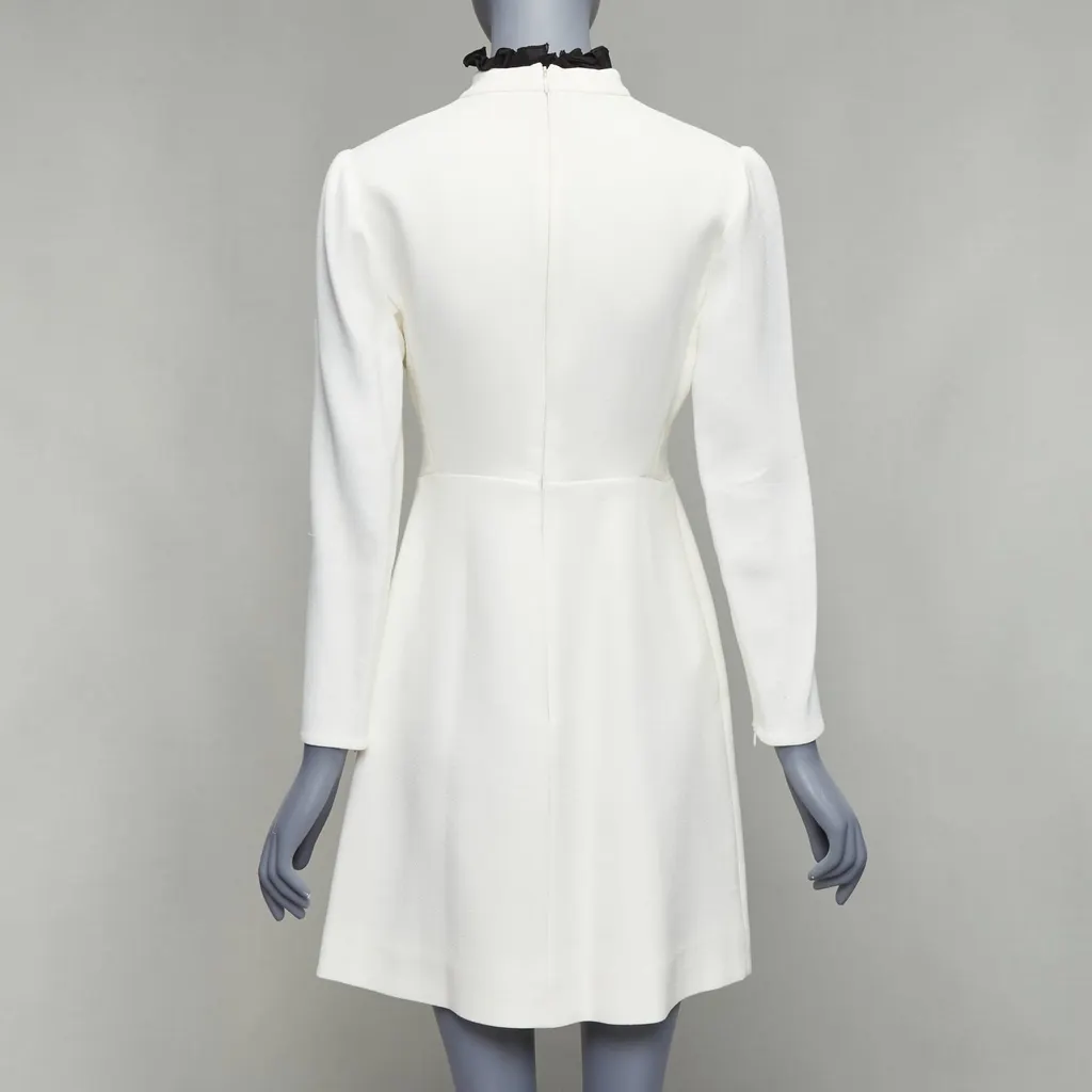 Giambattista Valli Ruffle Collar Dress Beige Cotton Fair - Box View