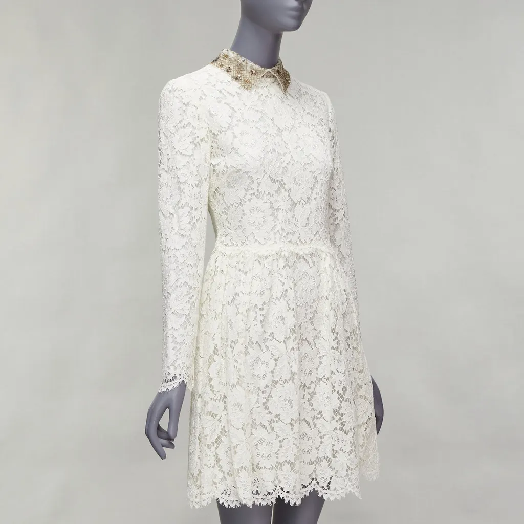 Valentino Sequin Bridal Dress Beige Cotton Never worn - Inside View