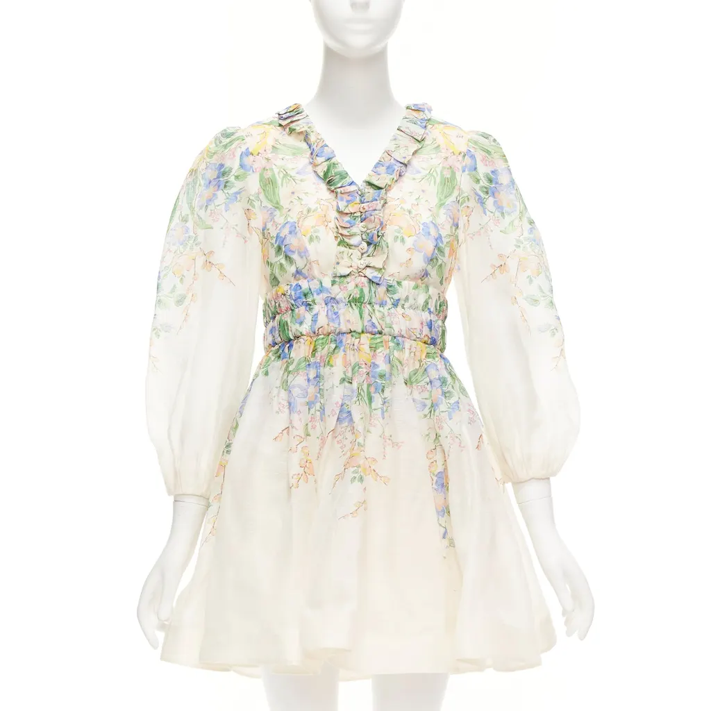 Zimmermann Floral Billow Dress Pink Silk Never worn, with tag - Front View