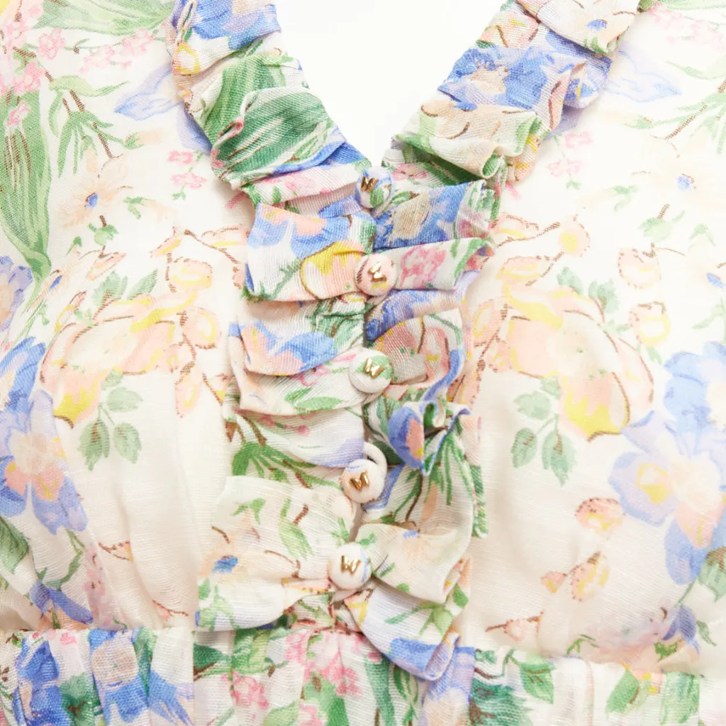 Zimmermann Floral Billow Dress Pink Silk Never worn, with tag - Back View