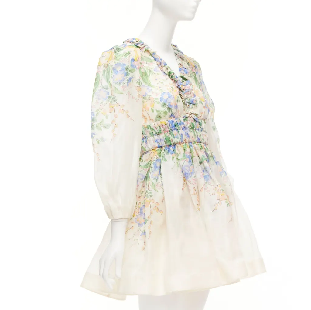 Zimmermann Floral Billow Dress Pink Silk Never worn, with tag - Inside View