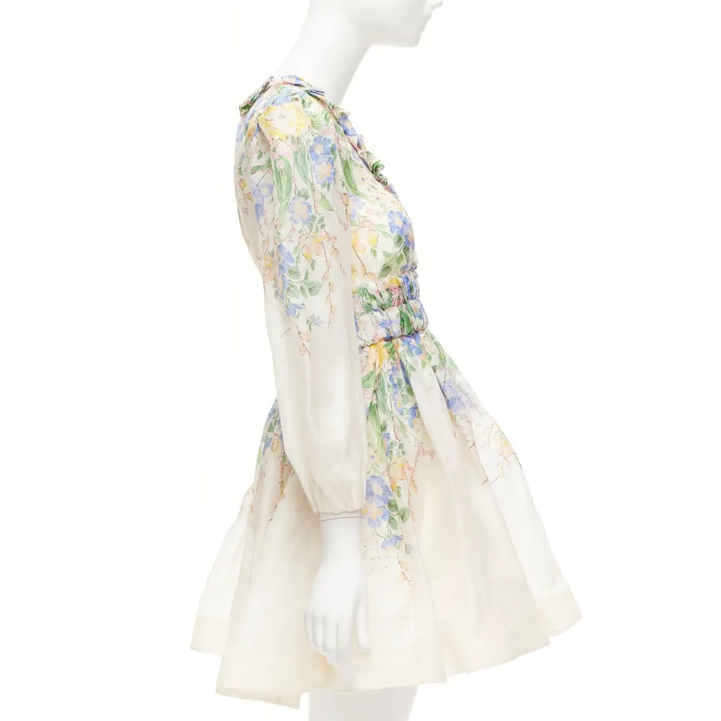 Zimmermann Floral Billow Dress Pink Silk Never worn, with tag - Model View