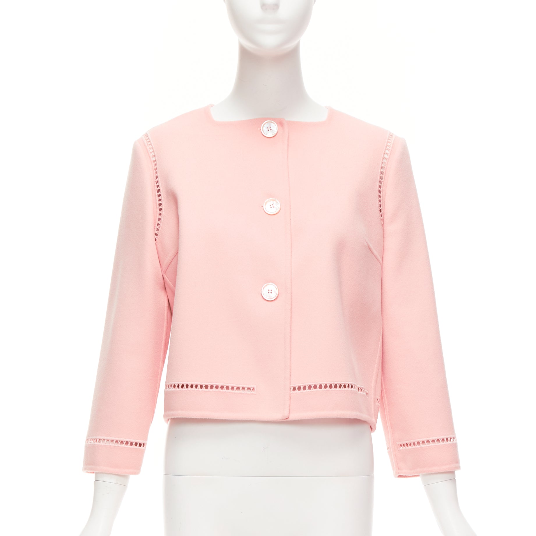 Ermanno Scervino Pink Eyelet Shell Jacket