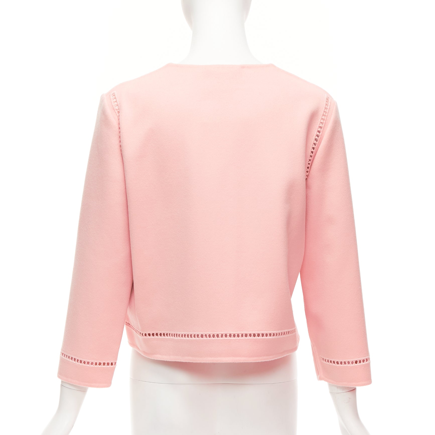 Ermanno Scervino Pink Eyelet Shell Jacket - Side view