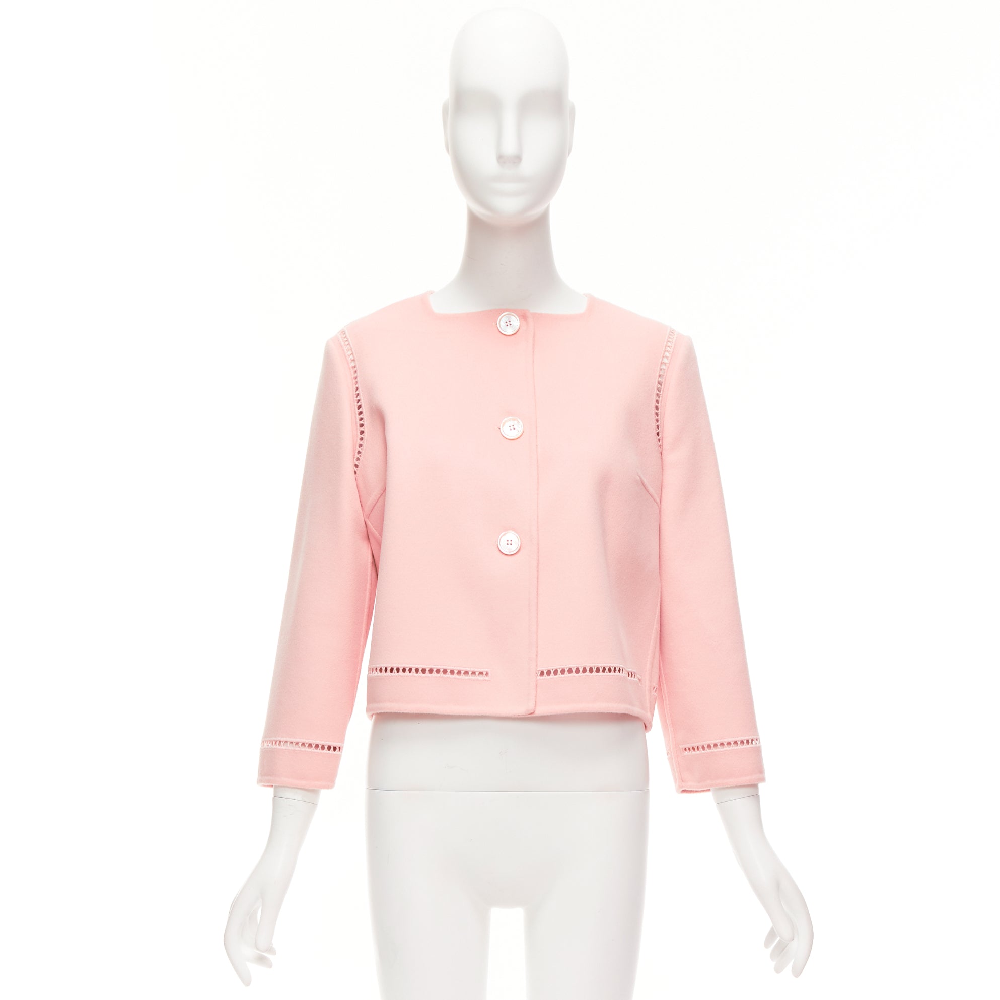 Ermanno Scervino Pink Eyelet Shell Jacket - Image 11