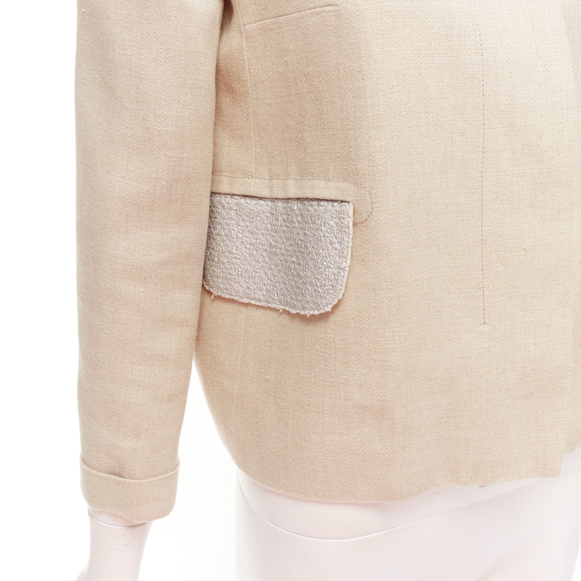Carven Beige Tweed Boxy Jacket - Image 10