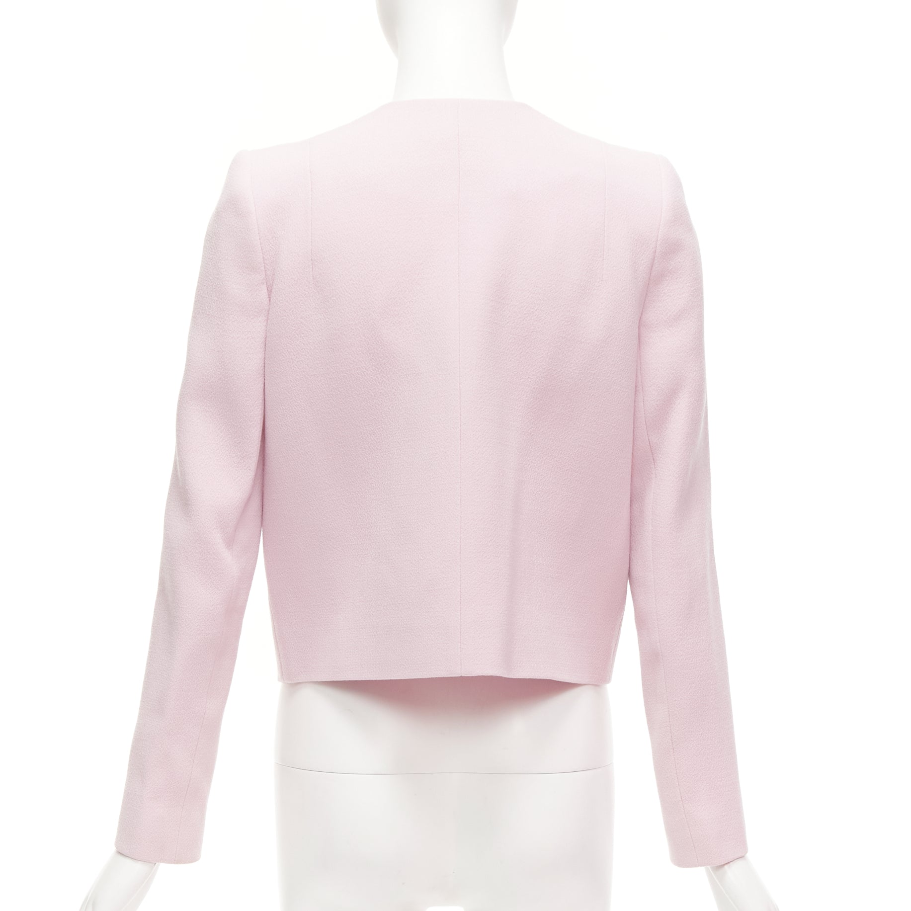 Carven Pink Cropped Wool Blazer - Detail 1