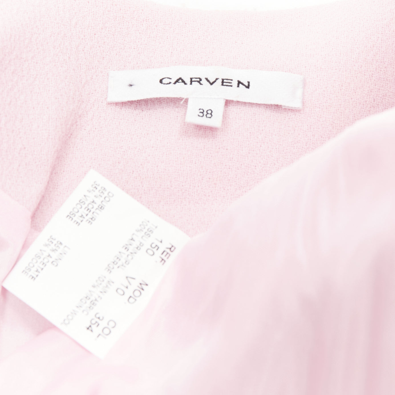 Carven Pink Cropped Wool Blazer - Image 11